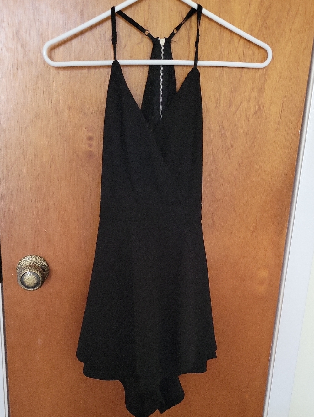 Justify Black Asymmetrical Hem Spaghetti Strap Dress